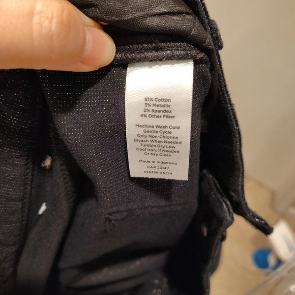 Talbots NWT Black Sparkle Corduroy Jegging Ankle Skinny Pants Sz 18 High Waist - Picture 8 of 8